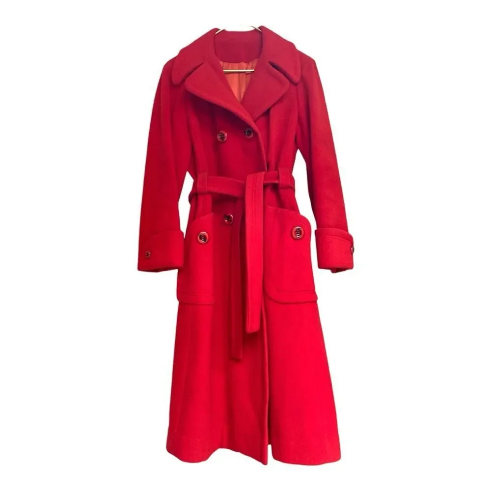 Vintage 70s Rosewin red peacoat size S/M